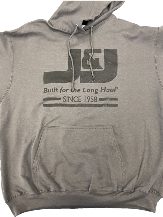 J&J Unisex Pullover Hooded Sweatshirt with Large Logo