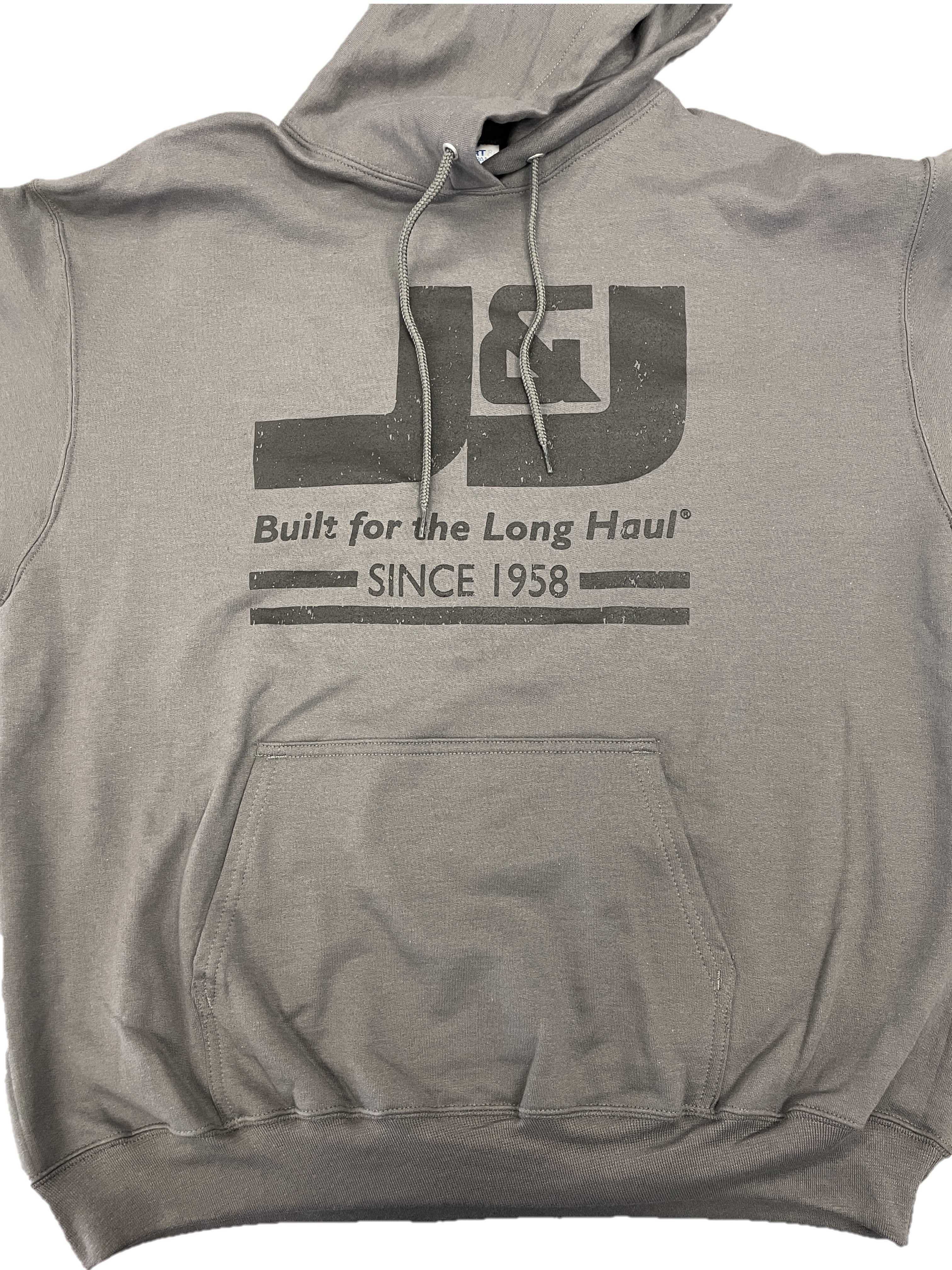 Buy gray-dark-logo J&amp;J Unisex Pullover Hooded Sweatshirt with Large Logo