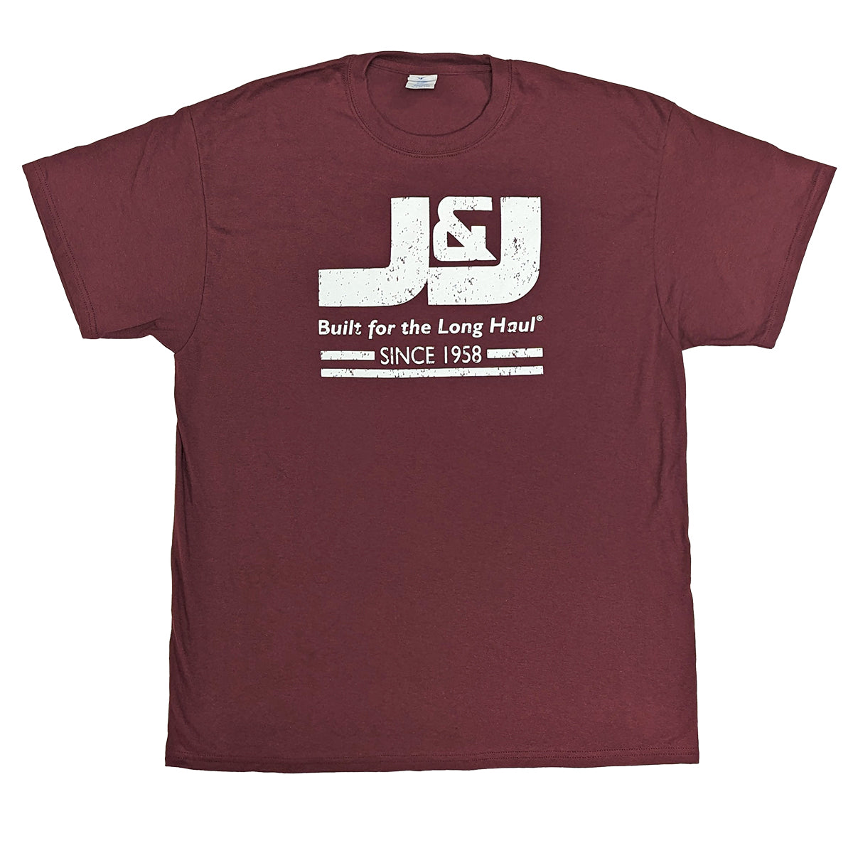 Buy maroon J&amp;J Men&#39;s T-Shirt with Large Logo