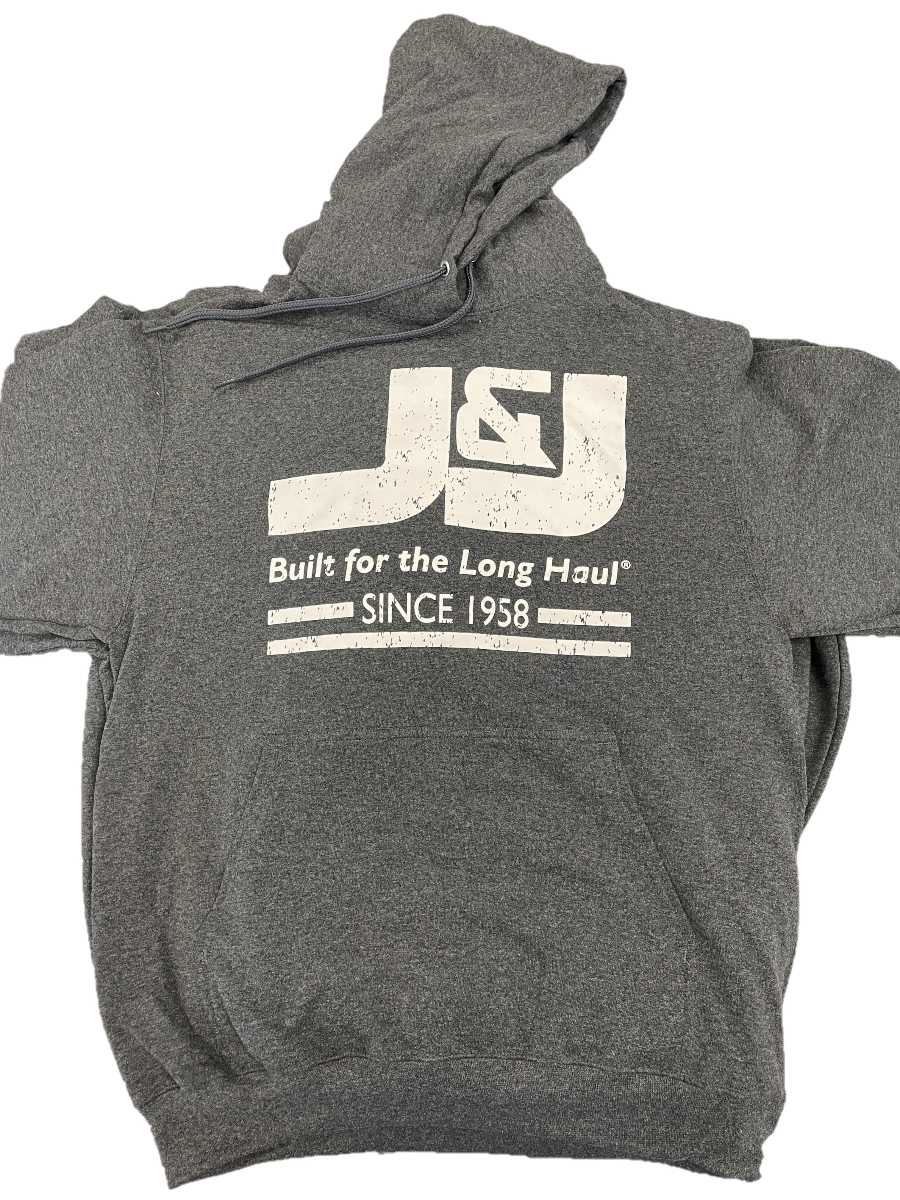 Buy gray J&amp;J Unisex Pullover Hooded Sweatshirt with Large Logo