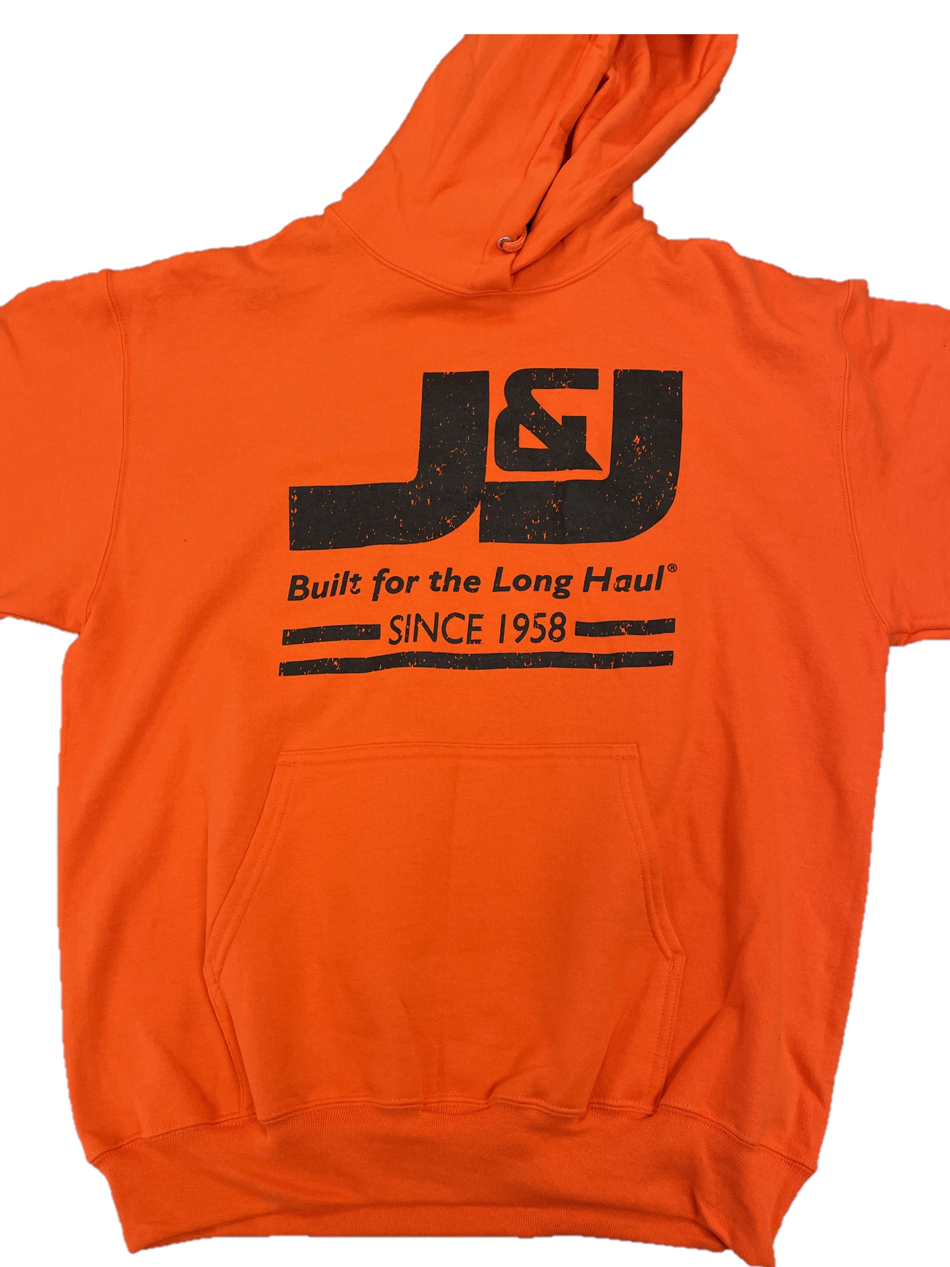 J&J Unisex Pullover Hooded Sweatshirt with Large Logo