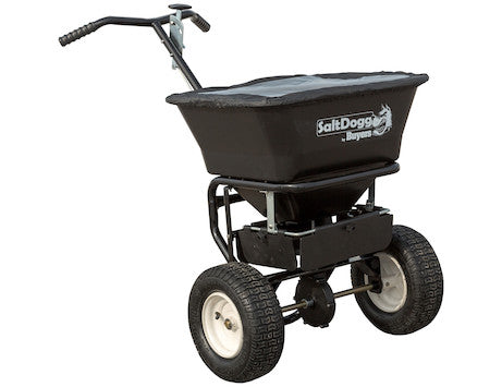 Saltdogg® Bulk Salt Walk Behind Broadcast Spreader with Black Powder-Coated Frame