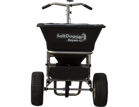 Saltdogg® Bulk Salt Walk Behind Broadcast Spreader with Black Powder-Coated Frame