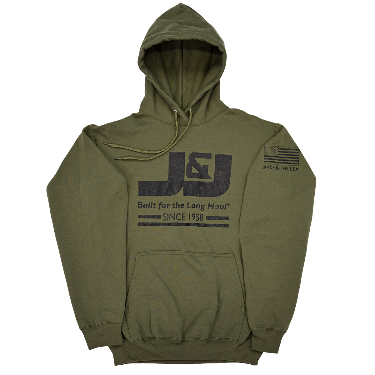 J&J Unisex Pullover Hooded Sweatshirt with Large Logo