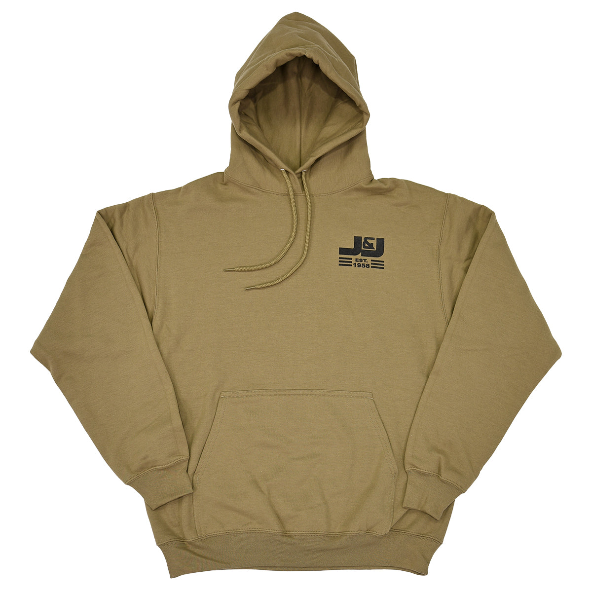 J&J Unisex Pullover Hooded Sweatshirt with Small Breast Logo